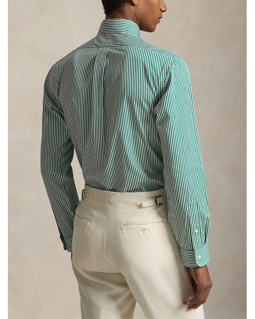 Polo Ralph Lauren Green Striped Shirt With Logo for men