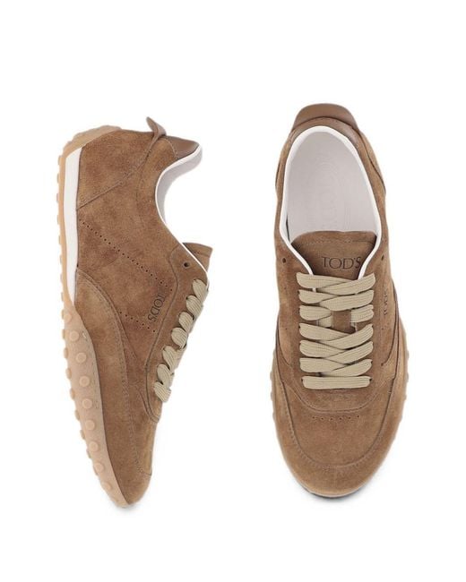 Tod's Brown Suede Leather Sneakers