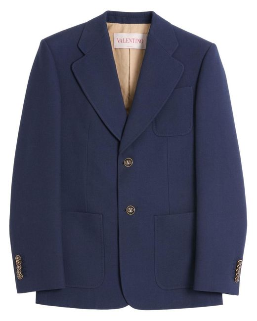 Valentino Blue Single-Breasted Jacket for men