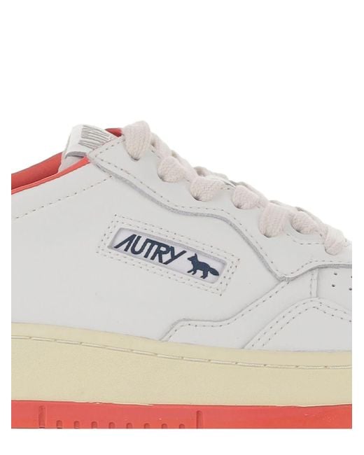 Autry X Maison Kitsune White Medialist Low Sneakers