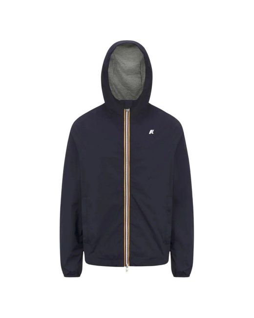 K-Way Blue Stretch Nylon Jacket for men