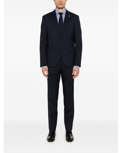 Manuel Ritz Blue Virgin Wool Suit for men