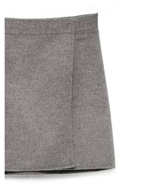Semicouture Gray June Wool Skirt