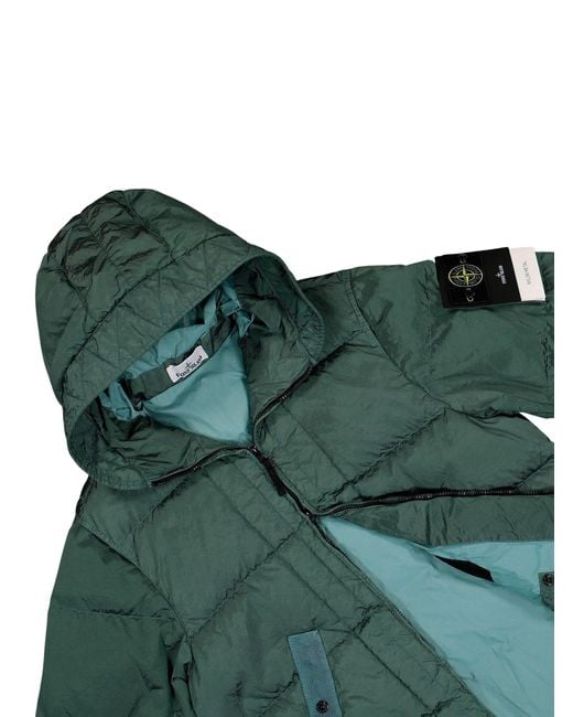 Stone Island Green Padded Zip-Up Jacket for men