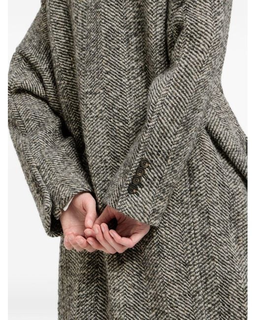 Brunello Cucinelli Gray Wool Double-Breasted Coat
