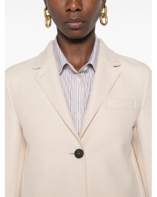 Harris Wharf London Natural Wool Single-Breasted Blazer Jacket