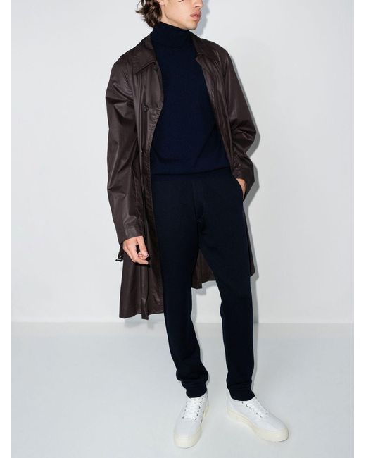 Brunello Cucinelli Blue Cashmere Turtle-Neck Sweater for men
