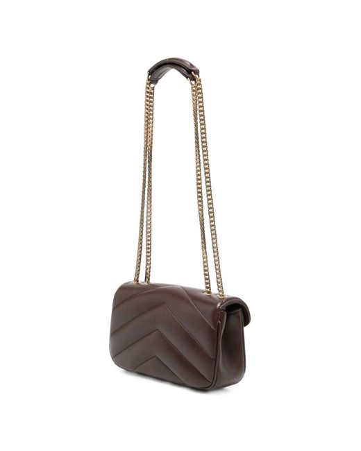 Saint Laurent White Loulou Mini Suede Leather Shoulder Bag