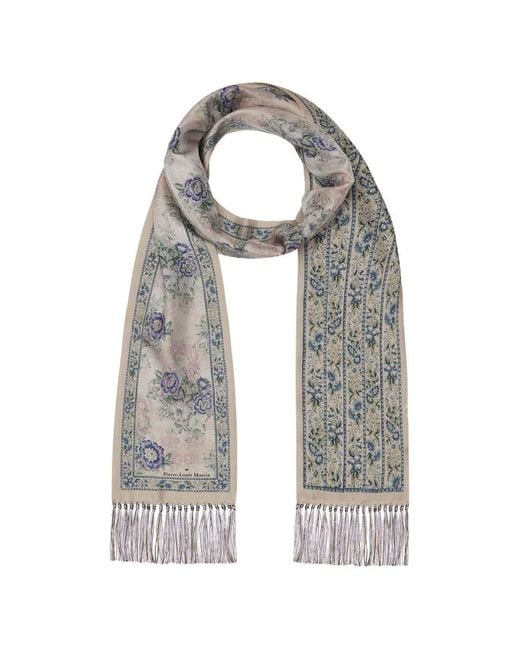 Pierre Louis Mascia White Printed Silk Scarf