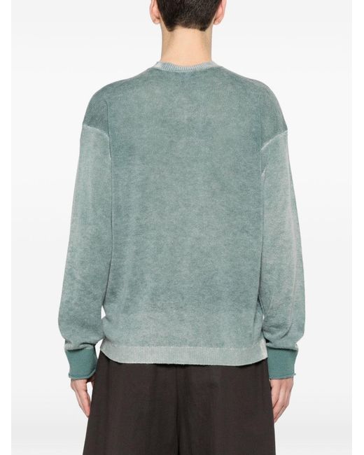 Emporio Armani Green Wool Crewneck Sweater for men
