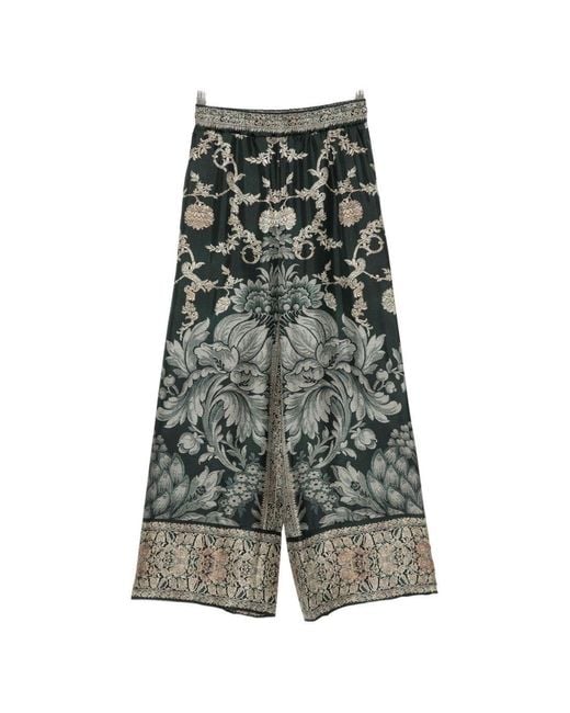 Pierre Louis Mascia Black Printed Silk Trousers