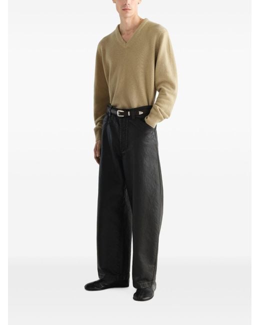 Lemaire Natural Cashmere V-Necked Sweater for men