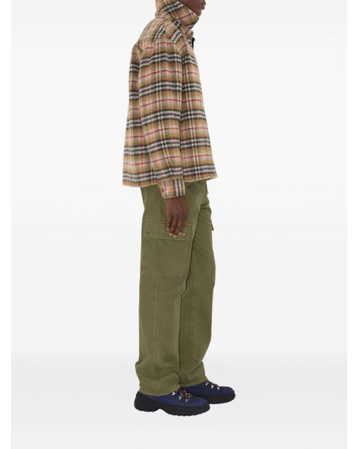 Burberry Brown Check Wool Overshirt for men
