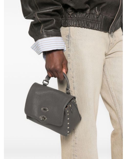 Zanellato Gray Postina Daily Baby Leather Handbag