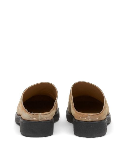 MM6 by Maison Margiela White Suede Leather Slippers for men
