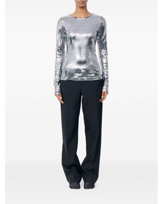 MM6 by Maison Margiela Gray Metallized Top