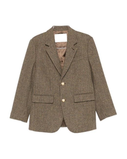 DUNST Brown Wool Blend Single-Breasted Jacket