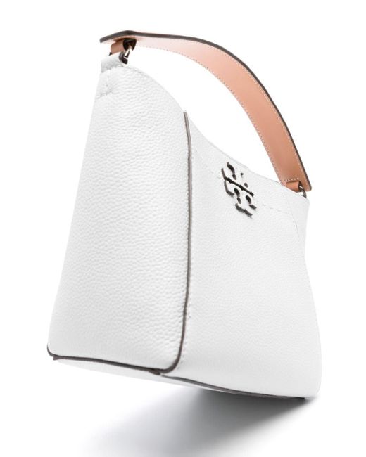 Tory Burch White Mcgraw Small Leather Bucket Bag