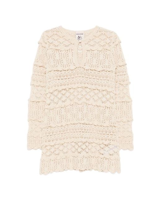Semicouture Natural Alvina Cotton Mini Dress