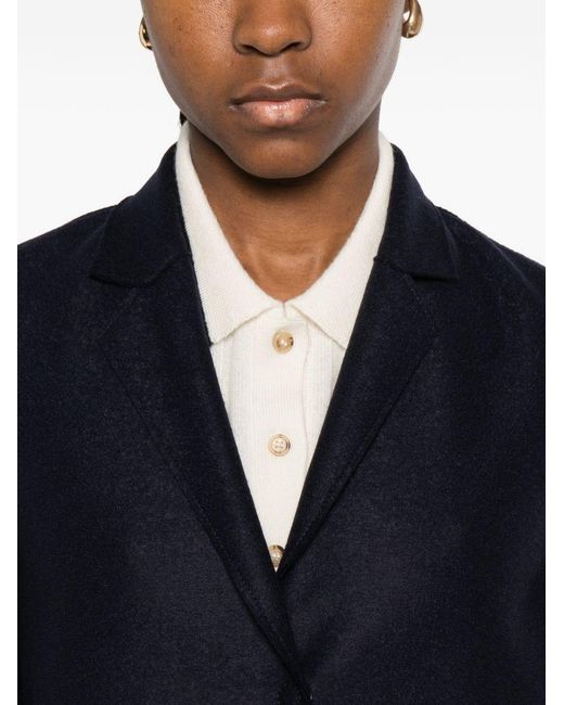 Harris Wharf London Blue Wool Coat