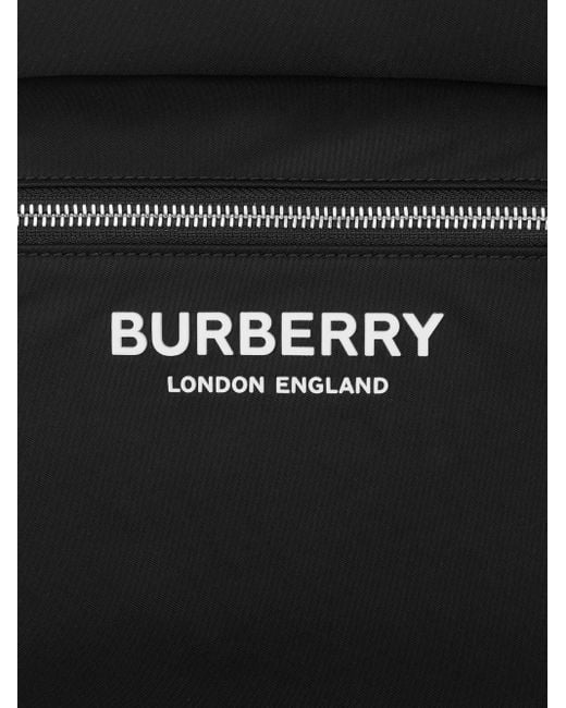 Burberry Black Nylon Logo Backpack for men