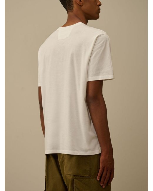 C P Company Natural T-Shirt With Logo for men