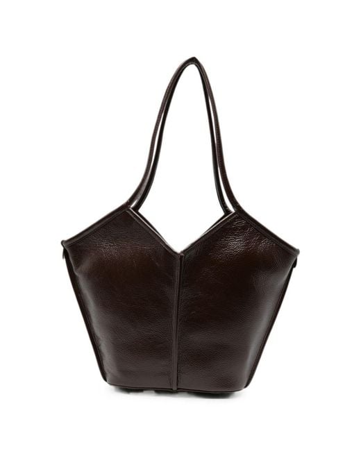 Hereu Black Calella Small Leather Tote Bag