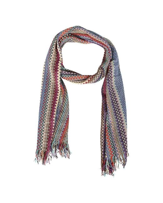 Missoni Blue Multicolored Scarf for men