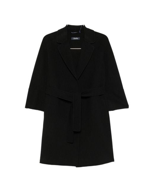 Max Mara Black Wool Midi Coat