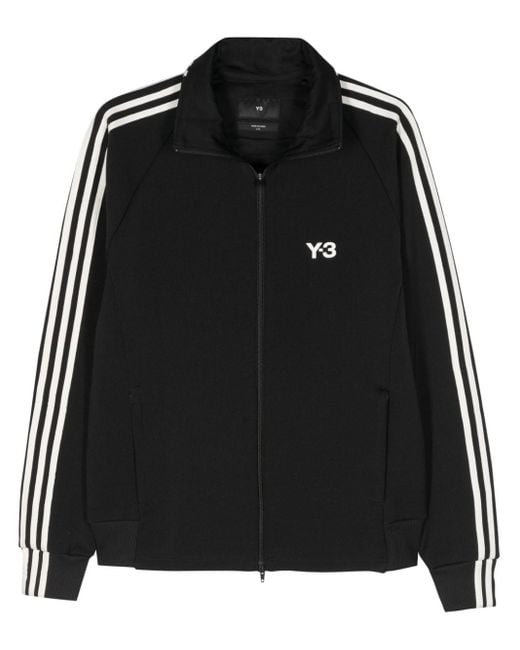 Y-3 Black 3-Stripes Logo Zipped Jacket for men