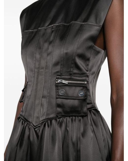 Ganni Black Corset Mini Dress