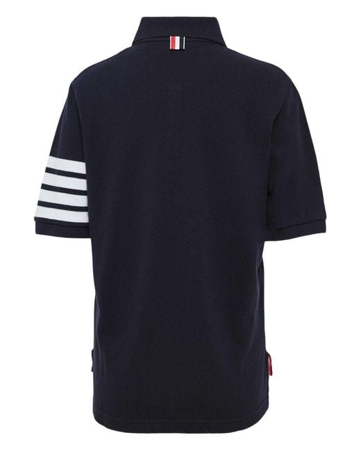 Thom Browne Blue Cotton Polo Shirt
