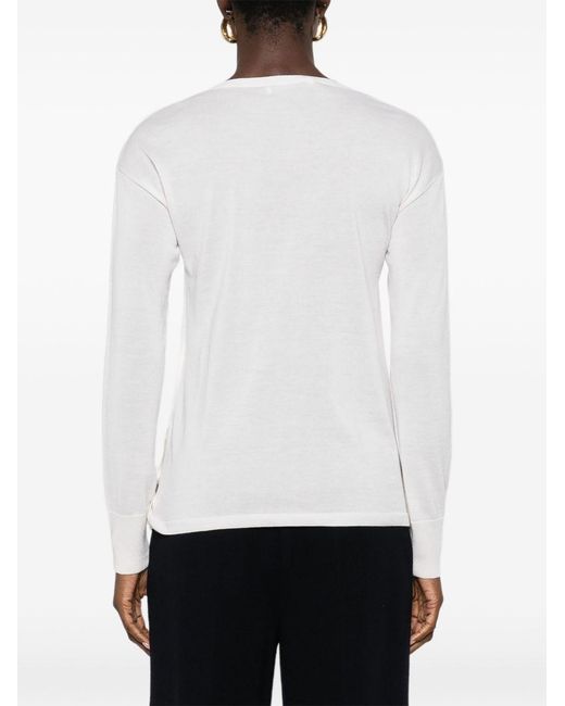 Max Mara White Cashmere And Silk Sweater