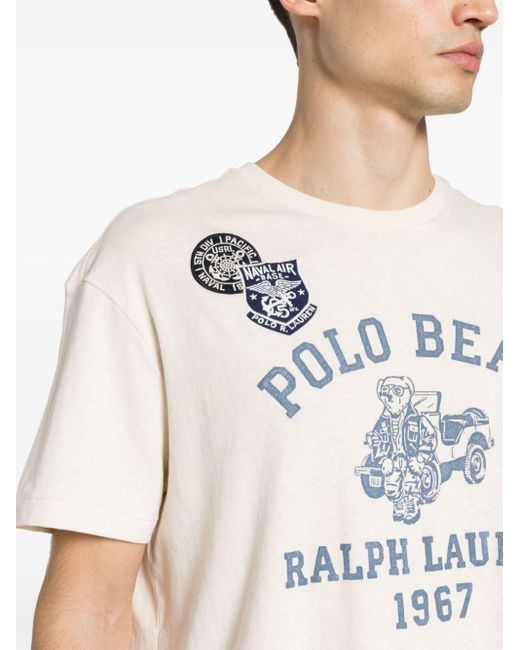 Polo Ralph Lauren White Printed T-Shirt for men