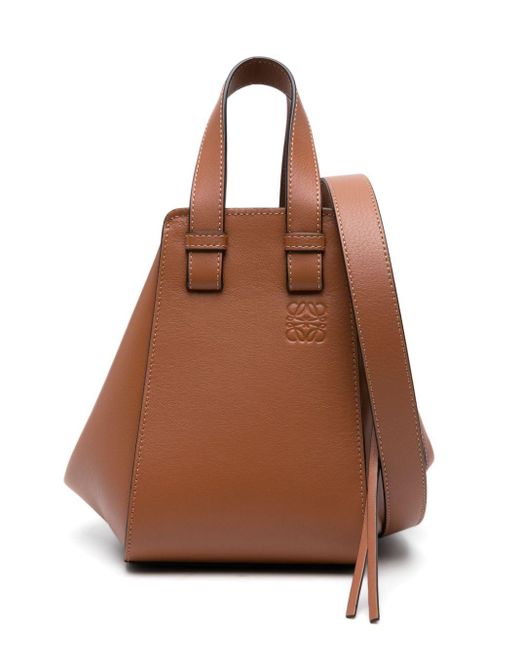Loewe Brown Compact Hammock Leather Handbag