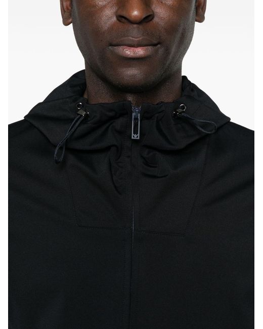 Emporio Armani Black Nylon Hooded Jacket