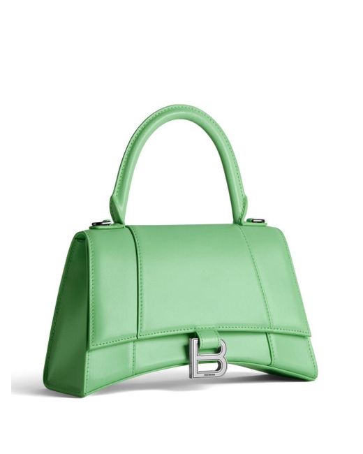 Balenciaga Green Small Hourglass Leather Tote Bag