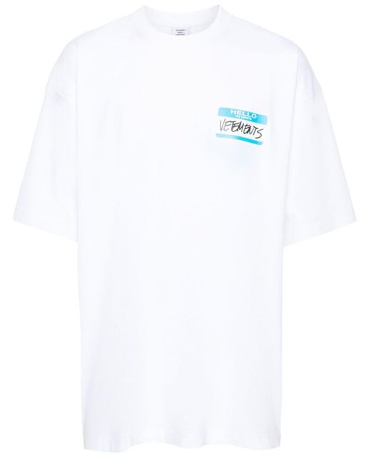 Vetements White My Name Is Cotton T-Shirt