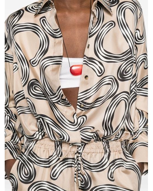 Loewe White Paula's Ibiza Printed Silk Shirt
