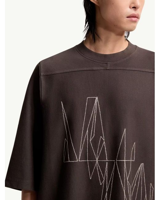 Moncler Brown Rick Owens Jumbo Cotton T-Shirt for men