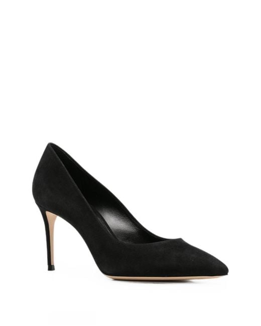 Casadei Black Suede Leather Pumps
