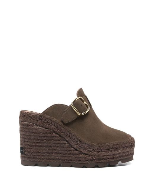 Stella McCartney Brown Gaia Suede Clogs