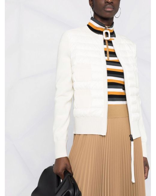 Moncler White Padded Cardigan