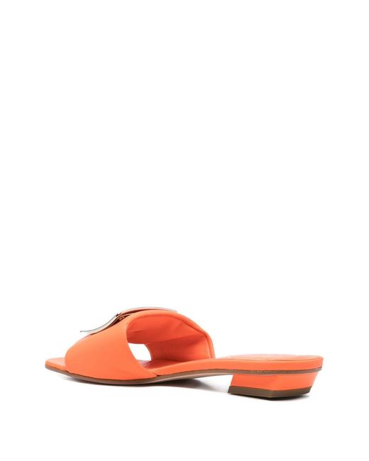 Roger Vivier Pink Leather Flat Sandals
