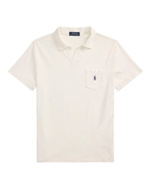 Polo Ralph Lauren White Elegant Cotton-Linen Blend T-Shirt For for men