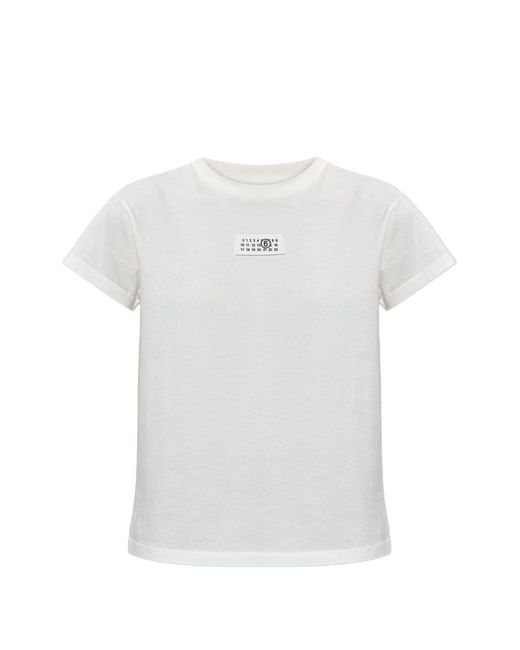 MM6 by Maison Margiela White Logo Cotton T-Shirt