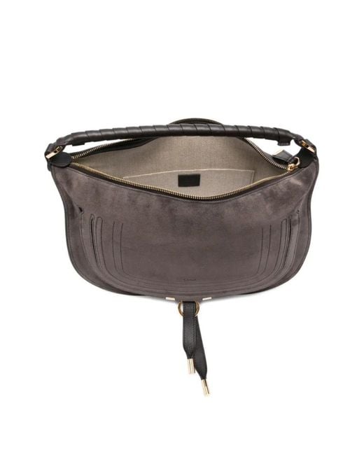 Chloé Gray Chloé Marcie Suede Leather Hobo Bag