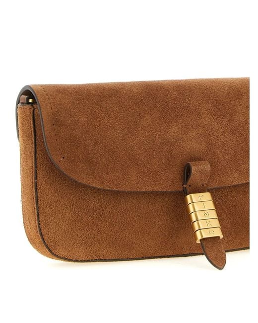 Pinko Brown Saddle Flat Bag
