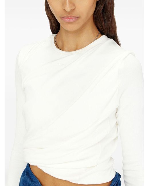DIESEL White Cotton Cropped Top