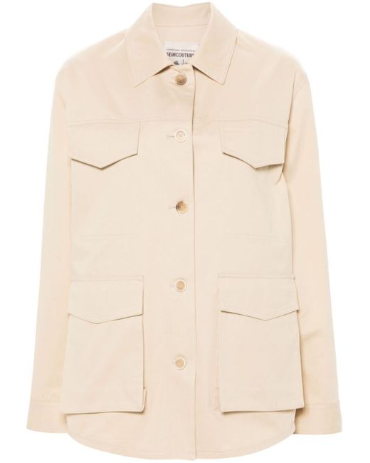 Semicouture Natural Cotton Twill Shirt Jacket